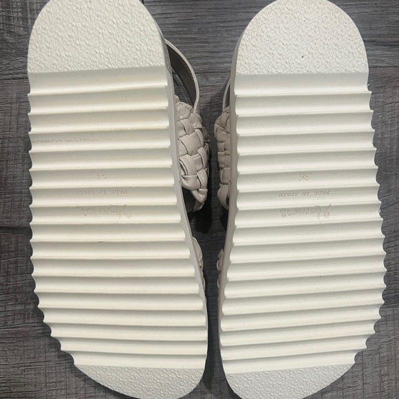 Homers Tubular Ivory Neutral Braided Sandals Ankle Strap Size 36 Reg. $375 - Picture 8 of 13